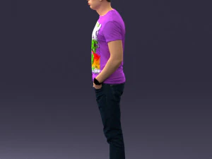 000078 Casual Man in Graphic T-Shirt 0911 3dp 3D Print Model