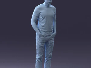 000078 Casual Man in Graphic T-Shirt 0911 3dp 3D Print Model