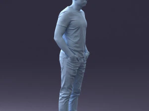 000078 Casual Man in Graphic T-Shirt 0911 3dp 3D Print Model