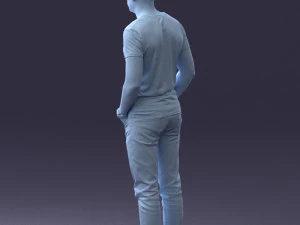 000078 Casual Man in Graphic T-Shirt 0911 3dp 3D Print Model
