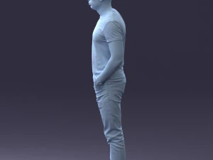 000078 Casual Man in Graphic T-Shirt 0911 3dp 3D Print Model