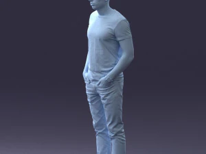 000078 Casual Man in Graphic T-Shirt 0911 3dp 3D Print Model