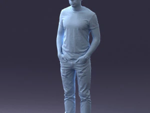 000078 Casual Man in Graphic T-Shirt 0911 3dp 3D Print Model