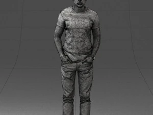 000078 Casual Man in Graphic T-Shirt 0911 3dp 3D Print Model