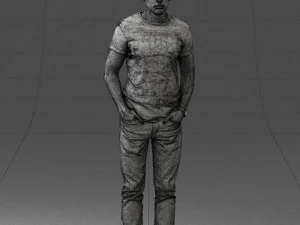 000078 Casual Man in Graphic T-Shirt 0911 3dp 3D Print Model