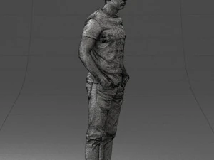 000078 Casual Man in Graphic T-Shirt 0911 3dp 3D Print Model