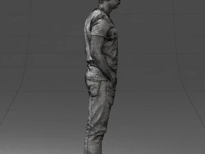 000078 Casual Man in Graphic T-Shirt 0911 3dp 3D Print Model