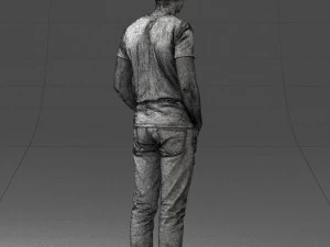 000078 Casual Man in Graphic T-Shirt 0911 3dp 3D Print Model