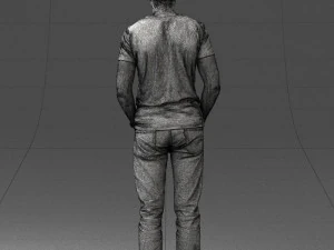 000078 Casual Man in Graphic T-Shirt 0911 3dp 3D Print Model