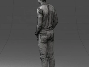 000078 Casual Man in Graphic T-Shirt 0911 3dp 3D Print Model