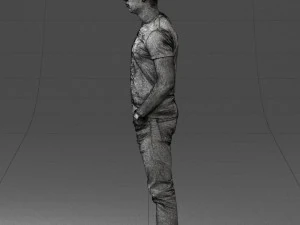 000078 Casual Man in Graphic T-Shirt 0911 3dp 3D Print Model