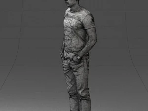 000078 Casual Man in Graphic T-Shirt 0911 3dp 3D Print Model