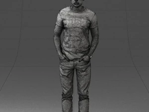 000078 Casual Man in Graphic T-Shirt 0911 3dp 3D Print Model
