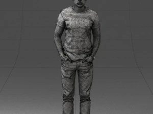 000078 Casual Man in Graphic T-Shirt 0911 3dp 3D Print Model