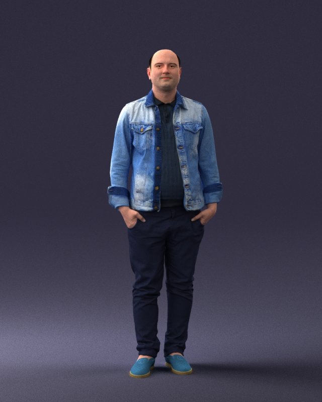 jeans jaket 0721-2 3d print ready 3D Print Model .c4d .max .obj .3ds .fbx .stl .blend 