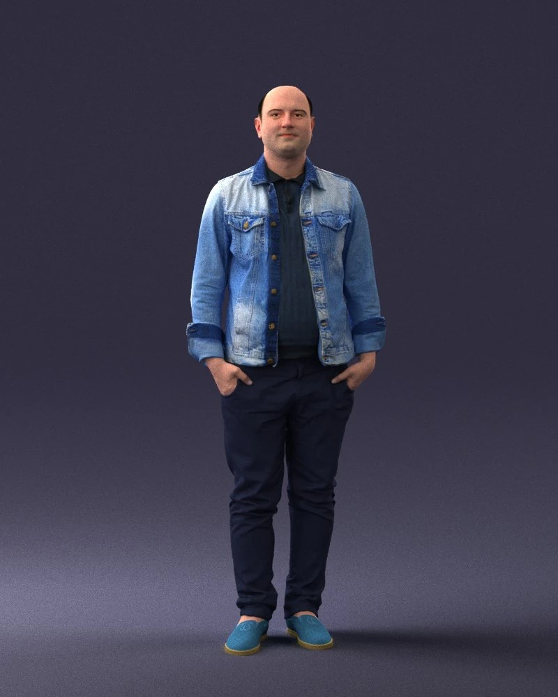 jeans jaket 0721-2 3d print ready 3D Print Model .c4d .max .obj .3ds .fbx .stl .blend 