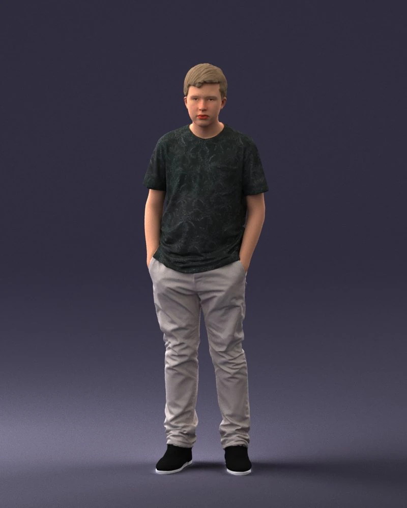 boy casual cloth 0725 3D Model .c4d .max .obj .3ds .fbx .stl .blend