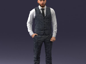 000148 Man in Elegant Checkered Suit 0709 3dp 3D-Druckmodell