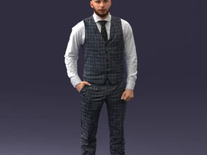 000148 Man in Elegant Checkered Suit 0709 3dp 3D Print Model