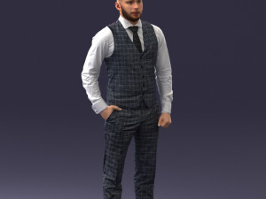 000148 Man in Elegant Checkered Suit 0709 3dp 3D-Druckmodell