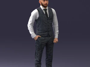 000148 Man in Elegant Checkered Suit 0709 3dp 3D Print Model