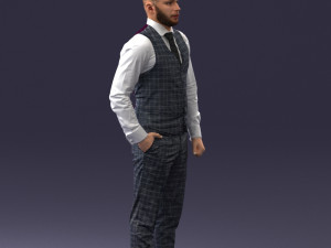 000148 Man in Elegant Checkered Suit 0709 3dp 3D-Druckmodell