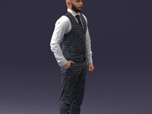 000148 Man in Elegant Checkered Suit 0709 3dp 3D Print Model
