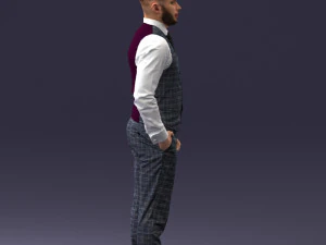 000148 Man in Elegant Checkered Suit 0709 3dp 3D Print Model