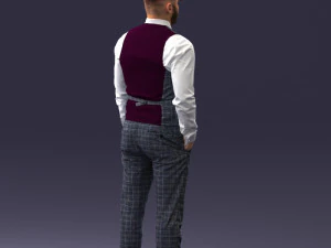 000148 Man in Elegant Checkered Suit 0709 3dp 3D Print Model