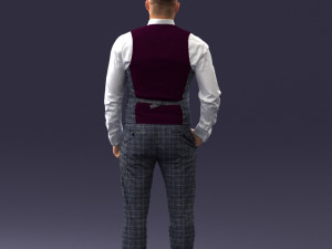 000148 Man in Elegant Checkered Suit 0709 3dp 3D-Druckmodell