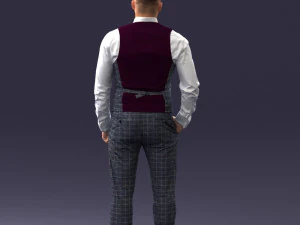 000148 Man in Elegant Checkered Suit 0709 3dp 3D Print Model