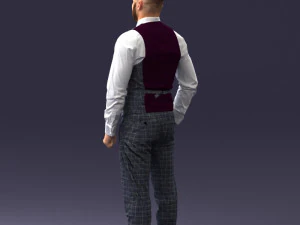 000148 Man in Elegant Checkered Suit 0709 3dp 3D Print Model