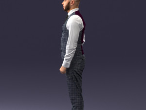 000148 Man in Elegant Checkered Suit 0709 3dp 3D-Druckmodell