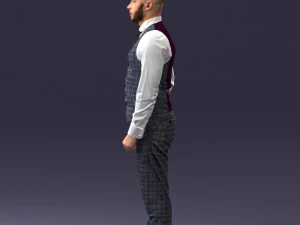 000148 Man in Elegant Checkered Suit 0709 3dp 3D Print Model