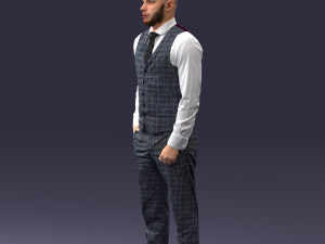 000148 Man in Elegant Checkered Suit 0709 3dp 3D-Druckmodell