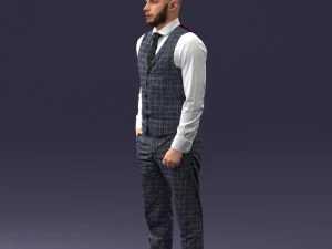 000148 Man in Elegant Checkered Suit 0709 3dp 3D Print Model