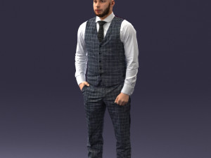 000148 Man in Elegant Checkered Suit 0709 3dp 3D-Druckmodell