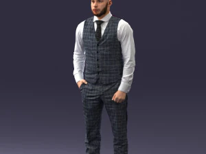 000148 Man in Elegant Checkered Suit 0709 3dp 3D Print Model