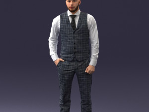 000148 Man in Elegant Checkered Suit 0709 3dp 3D-Druckmodell