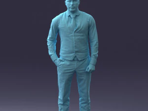 000148 Man in Elegant Checkered Suit 0709 3dp 3D Print Model