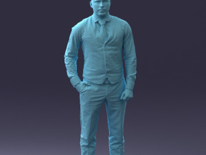 000148 Man in Elegant Checkered Suit 0709 3dp 3D-Druckmodell