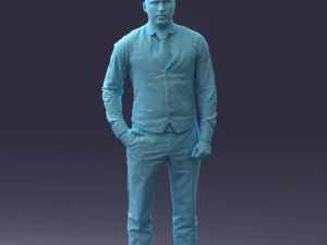 000148 Man in Elegant Checkered Suit 0709 3dp 3D Print Model
