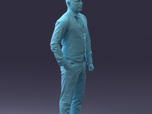 000148 Man in Elegant Checkered Suit 0709 3dp 3D-Druckmodell