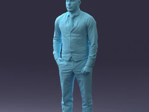 000148 Man in Elegant Checkered Suit 0709 3dp 3D Print Model