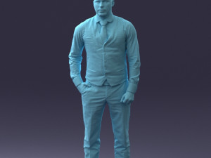 000148 Man in Elegant Checkered Suit 0709 3dp 3D-Druckmodell