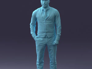 000148 Man in Elegant Checkered Suit 0709 3dp 3D Print Model