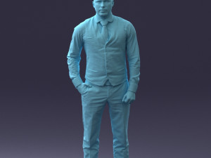 000148 Man in Elegant Checkered Suit 0709 3dp 3D-Druckmodell