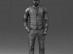 000148 Man in Elegant Checkered Suit 0709 3dp 3D-Druckmodell