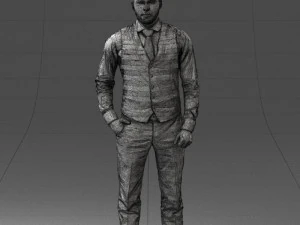 000148 Man in Elegant Checkered Suit 0709 3dp 3D Print Model