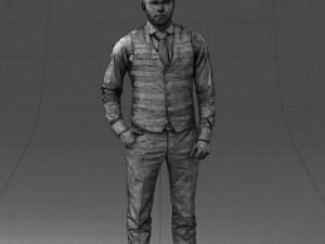 000148 Man in Elegant Checkered Suit 0709 3dp 3D-Druckmodell